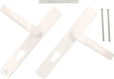 Produktbild von KOTARBAU® Drückerpaar 72mm mit Langem Schild Weiß für Profilzylinder Modern Universal