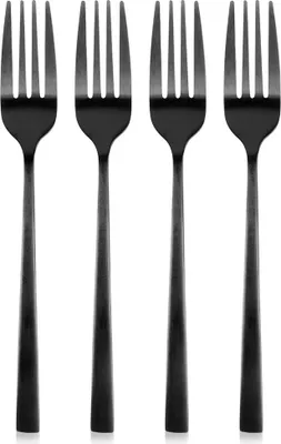 Produktbild von 4x Schwarze Dessertgabeln Dessert Kuchen Kleine Gabeln Gabelset
