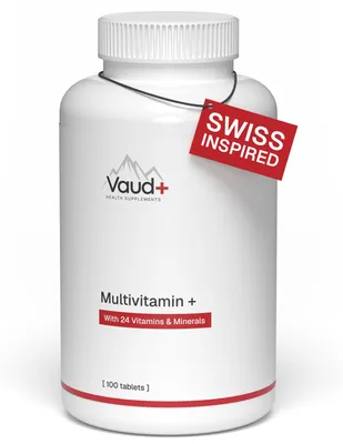 Produktbild von Vaud Multivitamin Forte Tabletten - Komplettes Multivitamin A-Z für tägliche Vitalität - Hochdosiertes Vitamin B12 & D3 - Unterstützt Abwehrkräfte