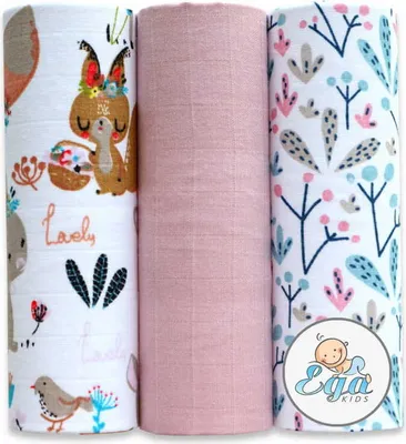 Produktbild von Ega KIDS | Muslin Windelset 3er - 60x80 cm - Weich & Atmungsaktiv - Für Vielseitige Nutzung