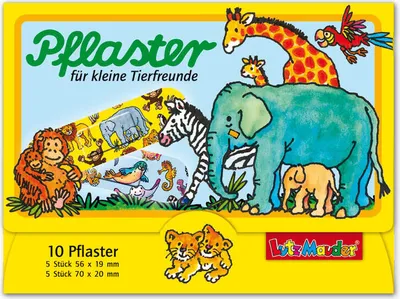 Produktbild von Kinderpflaster Zootiere Briefchen 10 St