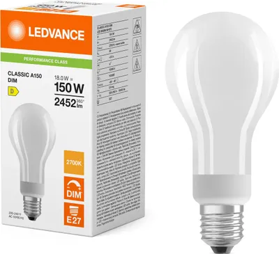 Produktbild von LEDVANCE LED CLASSIC A DIM P 18W 827 Frosted E27, 1 Stk.