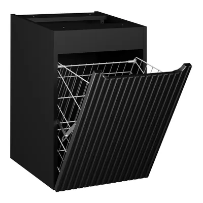 Produktbild von Unterschrank mit Wäschekorb, 40 cm, schwarz, NEWPORT-56-BLACK