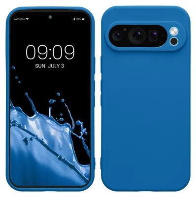 Produktbild von kwmobile Handyhülle für Google Pixel 9 Pro Hülle - weiches Handy Silikon Case - Schutzhülle Cover - Blue Reef