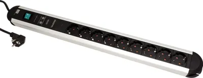 Obrázek produktu pro BACHMANN Zásuvková lišta PRIMO, 9x zásuvka DE, vypínač, přepěťová ochrana, 2m (331.072) (19.07.1695)