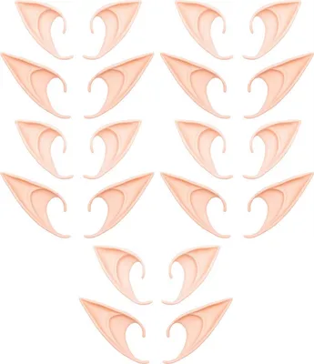 Produktbild von 10 Paar weiche Latex-Elfenohren, bezaubernde, einfach zu bedienende Elfenohren für Cosplay, Halloween, Weihnachtsfeiern
