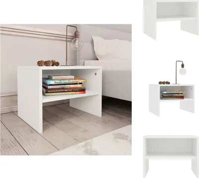 Zdjęcie produktu dla vidaXL Stolik nocny biały 40x30x30 cm materiał drewnopochodny - Stoliki nocne