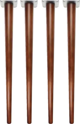 Produktbild von Tischbeine aus Buchenholz, 74 cm, braun lackiert, 4er Set mit Montagematerial für skandinavisches Design