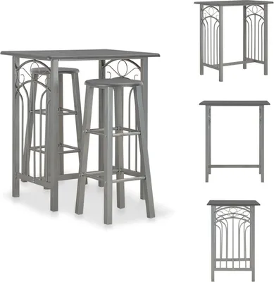 Produktbild von vidaXL 3-tlg. Bar-Set Holz und Stahl Anthrazit -  Essgruppen