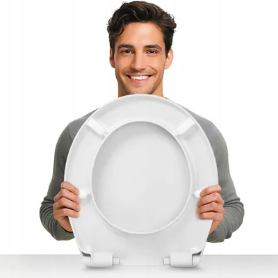 Produktbild von WC Sitz - Toilettensitz - für Koło Nova Top Pico - Weiß - 41x37cm - Antibakteriell - Duroplast - Toilettendeckel