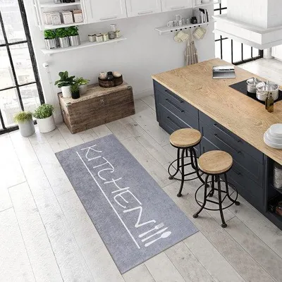Immagine prodotto di Ibenzoa® Tappetino assorbente per cucina, 80 x 200 cm – tessuto resistente, con rivestimento antiscivolo e lavabile in lavatrice