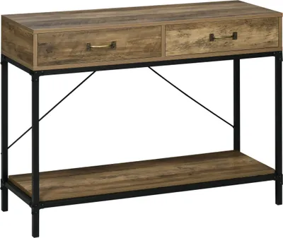 Produktbild von HOMCOM Konsolentisch Eingangstisch Beistelltisch 2 Schubladen vintage Metall