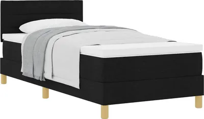 Imagen del producto de Cama con somier y almohada, con cabecero, color , 80 x 200 cm, tapizada en tela