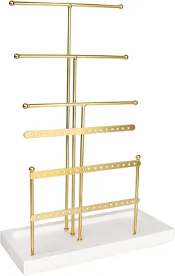 Produktbild von Schmuckständer, Ohrringe Halter, 6-stufiges platzsparendes Design, für Ohrringe, Ketten, Armbänder, Ringe