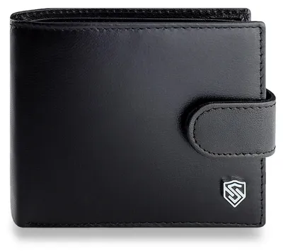 Zdjęcie produktu dla STEVENS portfel męski skóra naturalna czarny RFID 12x9,5 cm