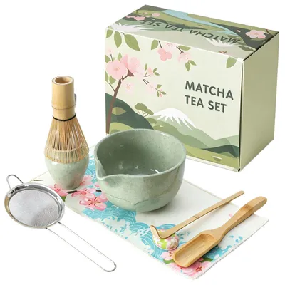 Image de Solidchoice - Ensemble de thé Matcha en 7 pièces avec accessoires en céramique
