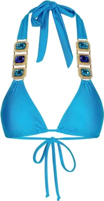 Produktbild von Moda Minx Bikini Top Boujee mit funkelndem Steinbesatz Sky Blue Shimmer M