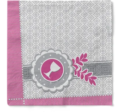 Produktbild von Sovie HORECA Serviette Kelch-Taube in Pink aus Tissue 33 x 33 cm, 3-lagig, 100 Stück - Kommunion/Konfirmation Taufe