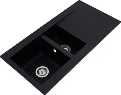 Produktbild von Einbauspüle Küchenspüle Spüle Granit Mineralite 100 x 50 Schwarz Respekta Denver