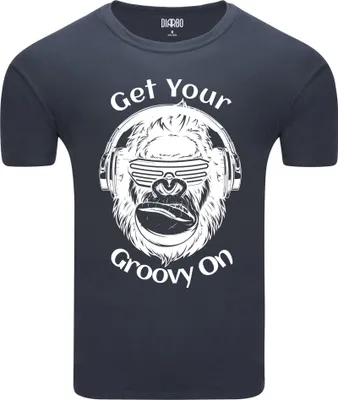 Obrázok produktu pre Diarbo pánske tričko s vtipnou potlačou Chill Gorilla tmavo šedé veľkosť XXL