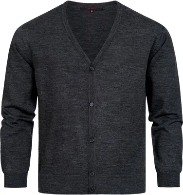 Produktbild von Greiff STRICK Herren Strickjacke Langarm V-Neck Regular Dunkelgrau L