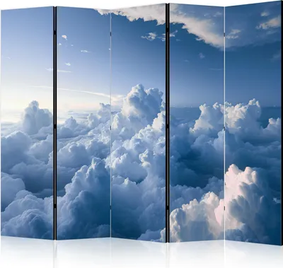 Zdjęcie produktu dla Parawan jednostronny Pejzaże 225x172 cm 5-częściowy niebieski