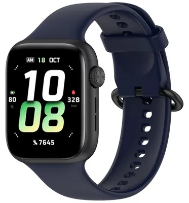 Productafbeelding van Voor de Honor Watch 5: Effen design, sluiting, zachte siliconen vervangende band, donkerblauw
