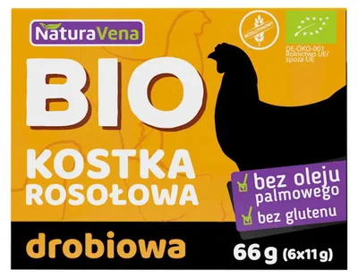 BULION - KOSTKI DROBIOWE BEZGLUTENOWE BIO (6 x 11 g) 66 g - NATURAVENA