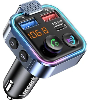 Productafbeelding van FM-zender met Bluetooth 5.3, USB-C, PD30W, MP3-ondersteuning en U-disk functionaliteit, model Bunt-48W