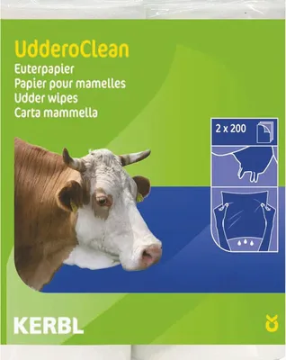Produktbild von Kerbl Euterpapier, 2 x 200 Blatt/Pack für Trocken- und Nassreinigung weiß