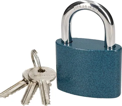Produktbild von KOTARBAU® Gusseisen-Vorhangschloss 50 mm zur Einbruchsicherung Universalschloss Vorhängeschloss Bügelschloss mit Blauem Gehäuse