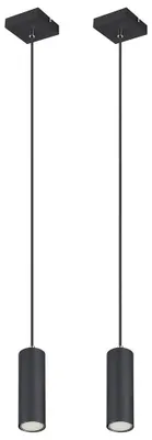 Produktbild von 2er Set Hängeleuchte, Metall, schwarz matt, H 120 cm