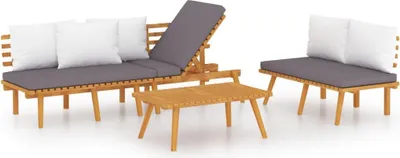 Produktbild von vidaXL 3-tlg. Garten-Lounge-Set mit Kissen Massivholz Akazie