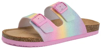 Immagine prodotto di Ciabatte per bambini con suola in sughero e antiscivolo, adatte sia per interni che per esterni (arcobaleno, taglia 30 EU)