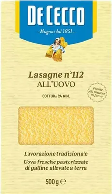 Packaging for De Cecco Lasagne.