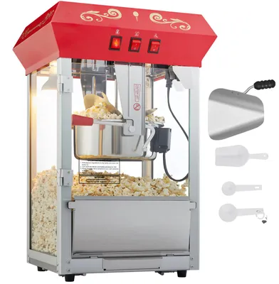 Productafbeelding van Popcornmachine Voor Aanrecht - 12 Oz - 850 W - Gehard Glas - Commerciële Bioscoopstijl