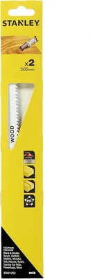 Image de Stanley STA21252-XJ Lames de scie sabre HCS, finition fine, 305 mm, bois, 2 pièces