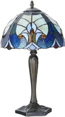 Produktbild von Clayre & Eef Tiffany Tischlampe Ø 25x40 cm Blau Glas