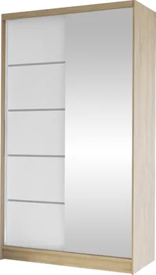 Produktbild von MIRJAN24 Schiebetürenschrank Diego III, Kleiderschrank, Stilvoll Schlafzimmer Garderobenschrank (Farbe: Sonoma Eiche / Weiß)
