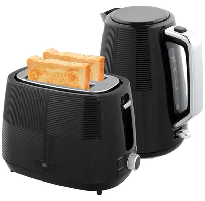 Produktbild von HOMCOM Wasserkocher Toaster Set 2200 W 1,7L Wasserkocher, 2 Scheiben Toaster