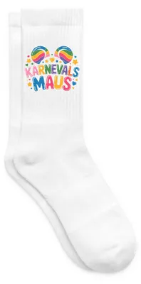 Produktbild von Spreadshirt Karnevalsmaus | Karneval Design Tennissocken, 42-46, Weiß