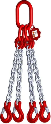 Immagine prodotto di Catena per imbracatura grado 8 a 4 fili 5,0 m 10 mm senza accorciamento zincata