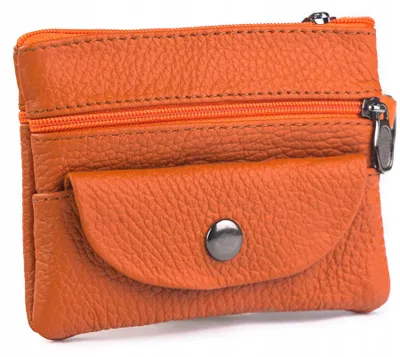 Produktbild von Leder-Schlüsselbox, mit vier Taschen, Naturleder, 8,5 x 11 cm