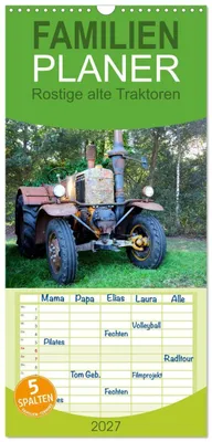 Produktbild von Familienplaner 2027 - Rostige alte Traktoren mit 5 Spalten (Wandkalender, 21 x 45 cm) CALVENDO