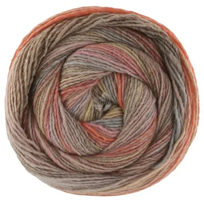 Produktbild von Lana Grossa GOMITOLO INTENSO 200 g Dochtgarn mit unregelmäßigem Ringeleffekt 700 m Farbe 236 - Hellgrau/Apricot/Blassgelb/Zartblau/Zartrosa/Grau/Grège