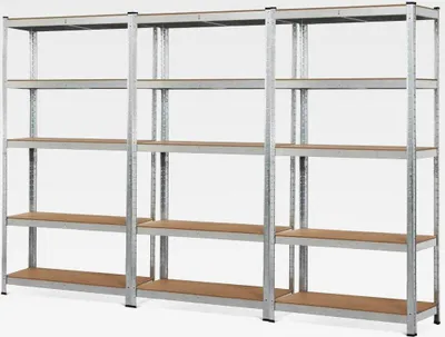 Produktbild von 3X Schwerlastregal 180x90x40 cm, Steckregal 5 MDF-Platten, Kellerregal Werkstattregal Lagerregal Garagenregal 875kg