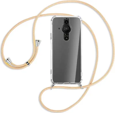 Produktbild von Handykette Backcover-Schutzhülle mit Band (Metall silberfarben) für Sony Xperia PRO-I - Goldkordel