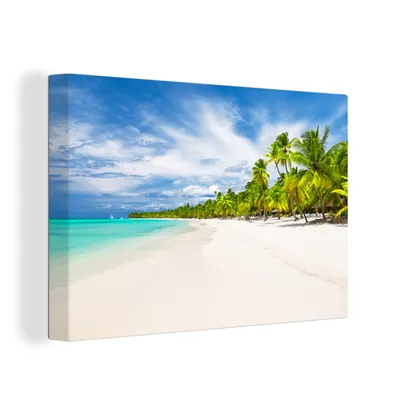 Obrázok produktu pre OneMillionCanvasses® - Maľba na plátne - Obraz na plátne Nástenná maľba na plátne - Pláž - more - palmy - 150x100cm - Fotografia na plátne - maľba na