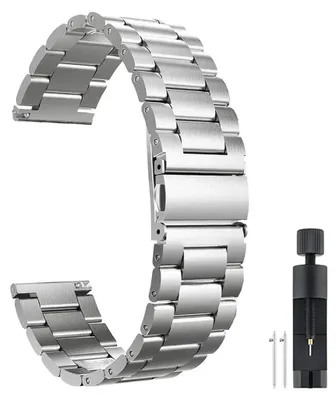 Immagine prodotto di Bracciale in acciaio inossidabile - 22 mm - Smartwatch GTR 3 Pro - Chiusura metallica - Argento