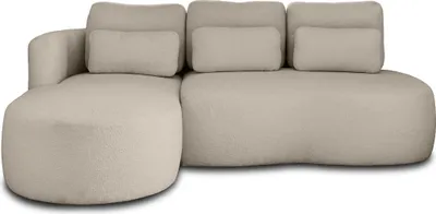 Produktbild von Lisa Design Mahina - 4-Sitzer Ecksofa links - Schlaffunktion und Bettkasten - aus Bouclé-Stoff , Taupe